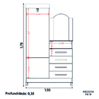 Guarda Roupas Solteiro Com Cômoda E Espelho Quadriflex Londre