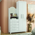 Guarda Roupas Solteiro Com Cômoda E Espelho Quadriflex Londre