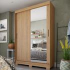 Guarda Roupas Solteiro Com Espelho 2 Portas De Correr 2 Gavet