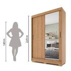 Guarda Roupas Solteiro Com Espelho 2 Portas De Correr 2 Gavet