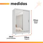 Guarda Roupas Solteiro Com Espelho 2 Portas De Correr 2 Gavet