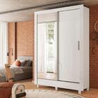 Guarda Roupas Solteiro Com Espelho 2 Portas De Correr 2 Gavet