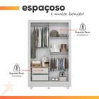 Guarda Roupas Solteiro Com Espelho 2 Portas De Correr 2 Gavet