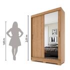 Guarda Roupas Solteiro Com Espelho 2 Portas De Correr Ipanema