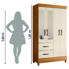 Guarda Roupas Solteiro Com Espelho 4 Portas 2 Gavetas Mobi Ca