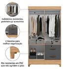 Guarda Roupas Solteiro Com Espelho 4 Portas 2 Gavetas Mobi Na