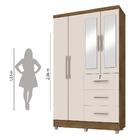 Guarda Roupas Solteiro Com Espelho 4 Portas 3 Gavetas Com Pés