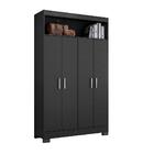 Guarda Roupas Solteiro Com Nicho 1,10m 4 Portas Bruna Nt 4030