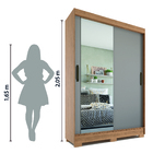 Guarda Roupas Solteiro Leblon Com Espelho 2 Portas De Correr