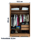 Guarda Roupas Solteiro Leblon Com Espelho 2 Portas De Correr