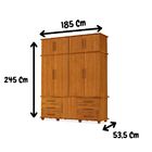 Guarda Roupas Solteiro Londres 4 Portas 6 Gavetas E Maleiro