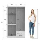 Guarda Roupas Solteiro Treviso 4 Portas 2 Gavetas Doripel