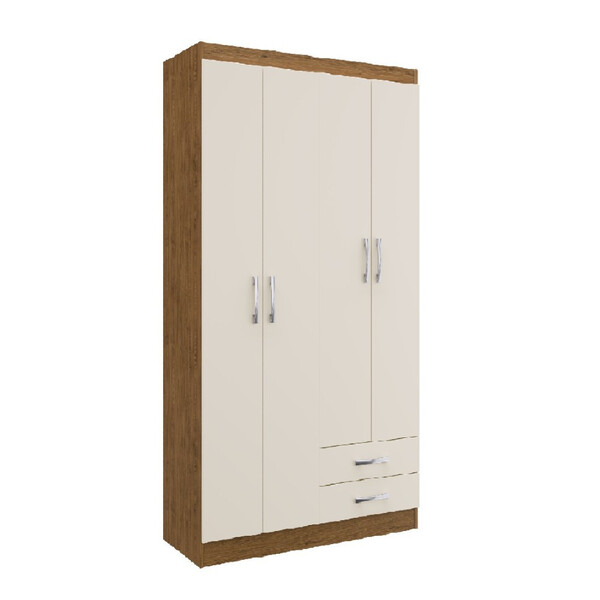 Guarda Roupas Solteiro Treviso 4 Portas 2 Gavetas Doripel
