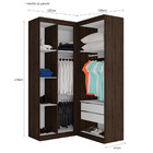 Guarda Roupas Star Modulado Closet De Canto 4 Portas 2 Gaveta