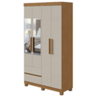 Guarda-roupas Zeus 4 Portas C/esp E C/pes Pvc Amendoa Clean/o
