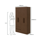 Guarda-roupas Zeus 4 Portas C/esp E C/pes Pvc Imbuia Clean