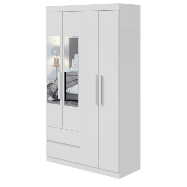 Guarda-roupas Zeus 4 Portas C/esp E S/pes Pvc Branco 2.3