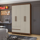Guarda-roupas Zeus 4 Portas S/esp E C/pes Pvc Imbuia Clean/of