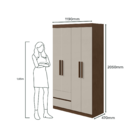 Guarda-roupas Zeus 4 Portas S/esp E C/pes Pvc Imbuia Clean/of