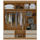 Guarda-roupas Zeus 6 Portas C/esp E C/pes Pvc Amendoa Clean/o