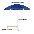 Guarda-sol 2,40m Alumínio Azul Mor