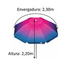 Guarda Sol Cancun 2,30m Articulável Alumínio Azul Marinho/ros