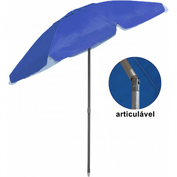 Guarda Sol Com Articulacao Azul 2m De Diametro Belfix Leroy Merlin