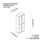 Guarda Volume Roupeiro 4 Portas Aço Grp 502/4 Pandin Móveis C