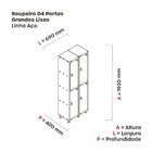 Guarda Volume Roupeiro 4 Portas Aço Grp 502/4 Pandin Móveis P