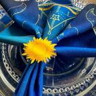 Guardanapo Astros Azul - Linho Misto Zodíaco, Signos