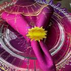 Guardanapo Astros Pink - Linho Misto A Laser