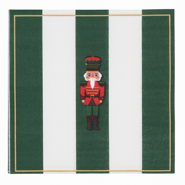 Guardanapo de Natal em Papel Listra Verde 33cm Cromus