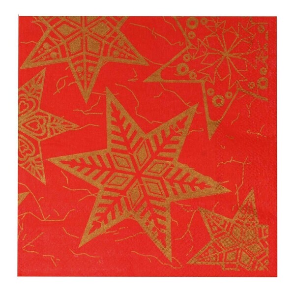 Guardanapo De Papel Estrelas Mesa Natal 20 Unidades Vermelho
