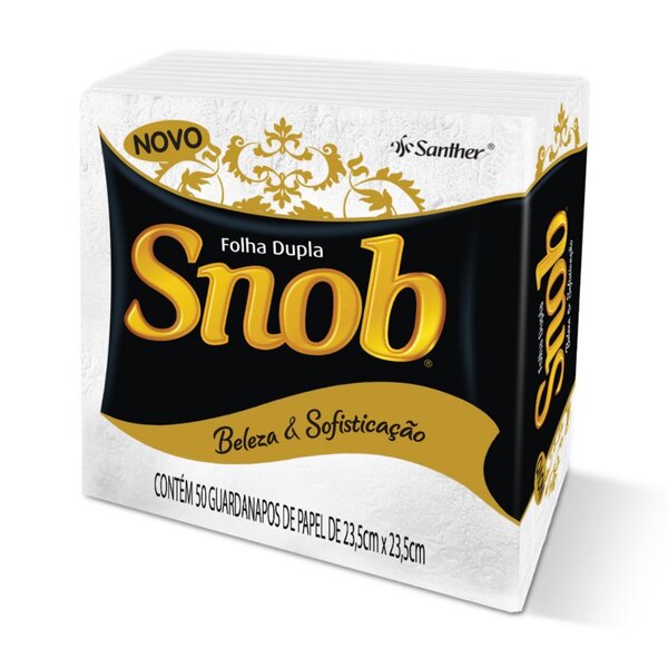 Guardanapo De Papel Folha Dupla Snob 23,5cm X 23,5cm