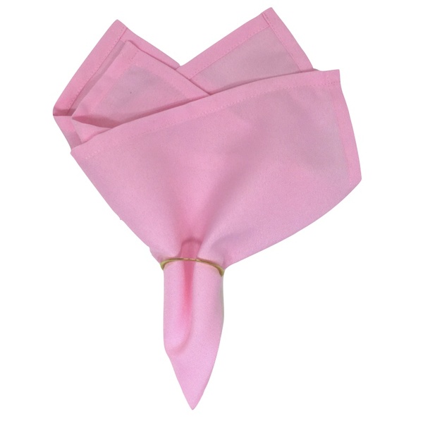 Guardanapo De Tecido Oxford Rosa 40cmx40cm Com Anel - 4 Unds