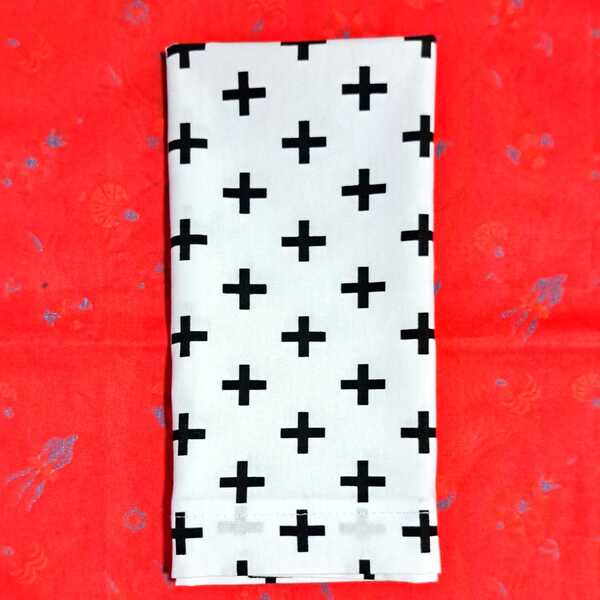 Guardanapo Em Tecido 100% Algodão Cor: Branco Cruz