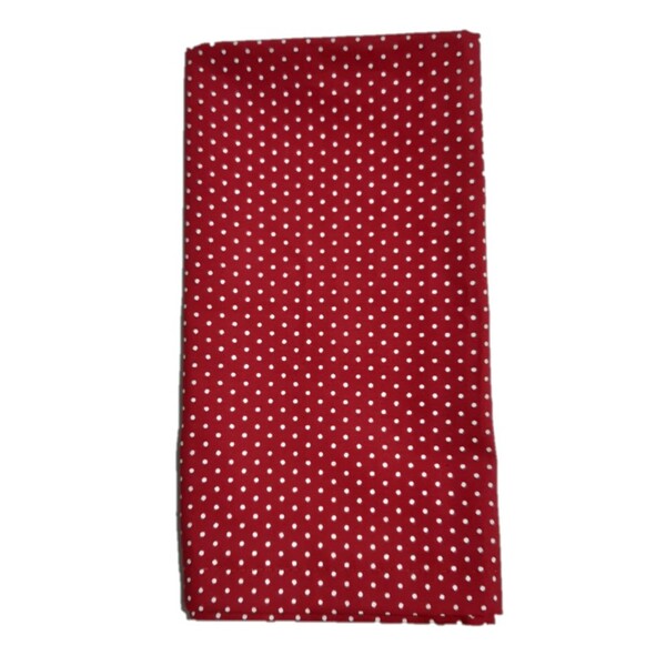 Guardanapo Em Tecido 100% Algodão Cor:vermelho Bolinhas