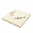 Guardanapo Estampado Coração Floral Bege Luxo 20 Folhas 33cm