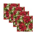 Guardanapo Estampado Flor Natal  - 4 Peças