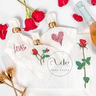 Guardanapo Linho Branco Bordado Coração - 40 Cm