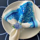 Guardanapo Natália 3d - Linho Misto - Flor Hortênsias