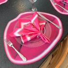 Guardanapo Neon Pink Lips - Linho Misto - Boca Rosa Neon