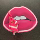 Guardanapo Neon Pink Lips - Linho Misto - Boca Rosa Neon
