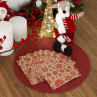 Guardanapo Quadrado Flocos de Neve Papel Vermelho 32,5x32,5cm 1 Peça Cromus