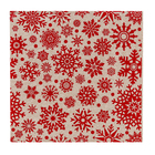 Guardanapo Quadrado Flocos de Neve Papel Vermelho 32,5x32,5cm 1 Peça Cromus
