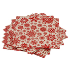 Guardanapo Quadrado Flocos de Neve Papel Vermelho 32,5x32,5cm 1 Peça Cromus