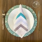 Guardanapo Tecido Oxford Chevron Cores Claras 45x45cm