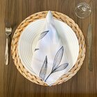 Guardanapo Tecido Oxford Folhas 45x45cm