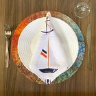 Guardanapo Tecido Oxford Náutico Barco 45x45cm