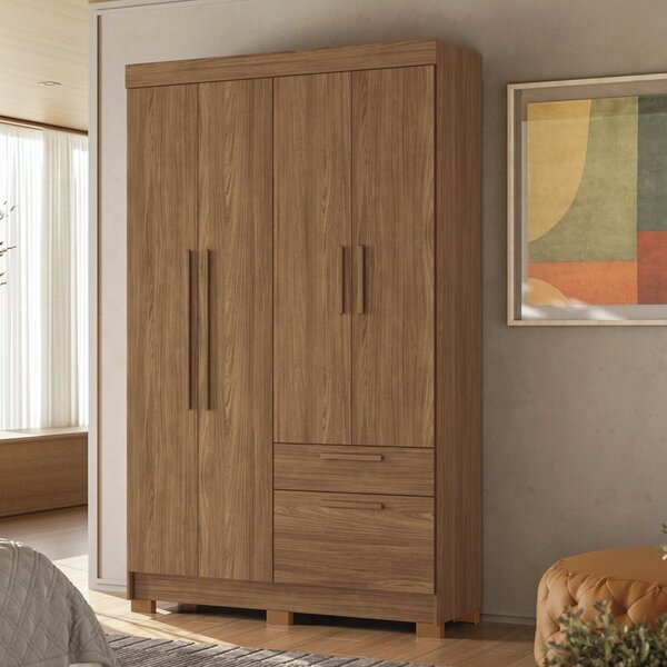 Guardaroupa 4 Portas 2 Gavetas Mdp Londrina Jatoba